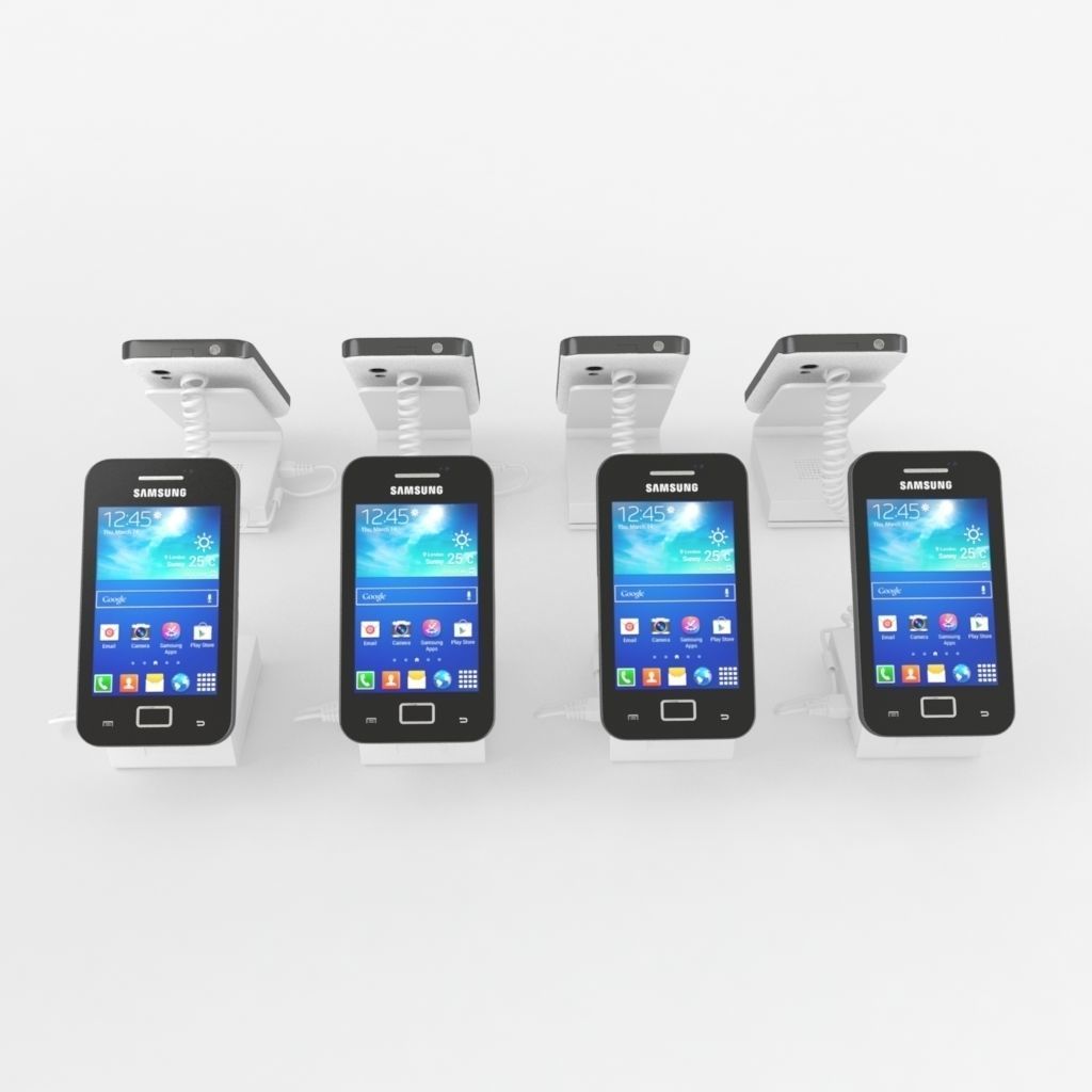 Smart phone on shop stand or cradle 3D model_3