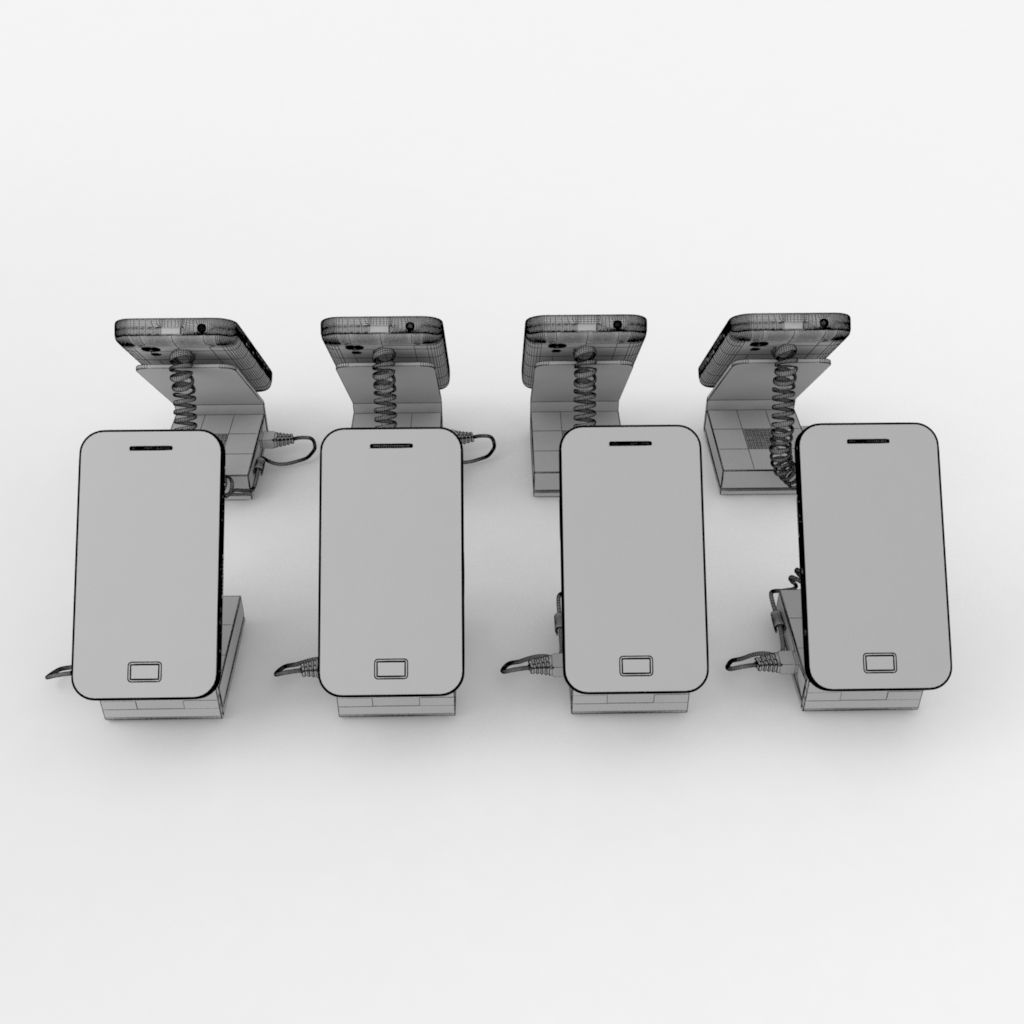 Smart phone on shop stand or cradle 3D model_10