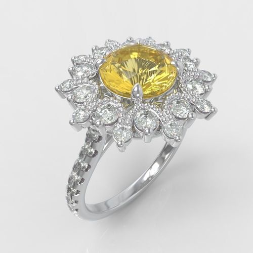 Flower ring 3D print model