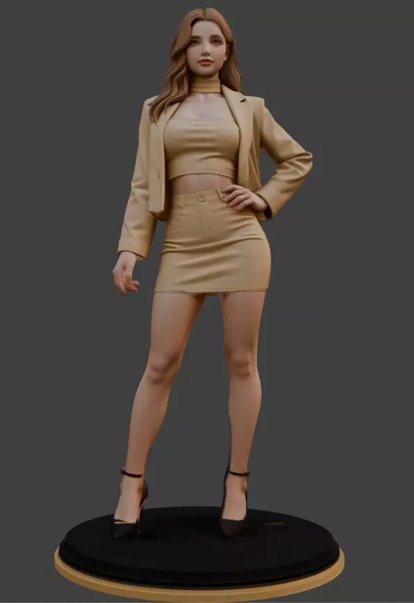 Stylish Standing Woman Figurine Free 3D model