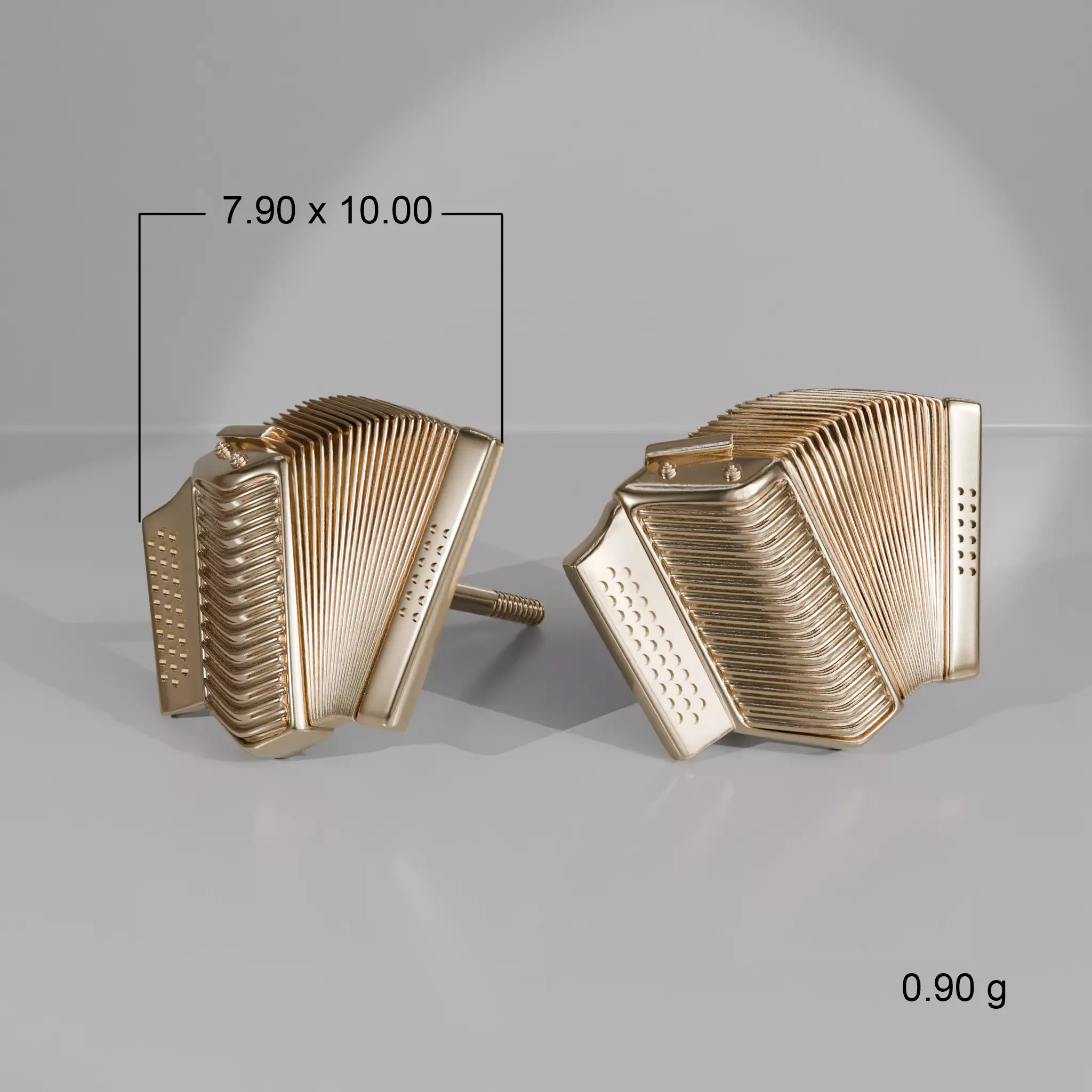 ACCORDION EARRINGS 3D print model