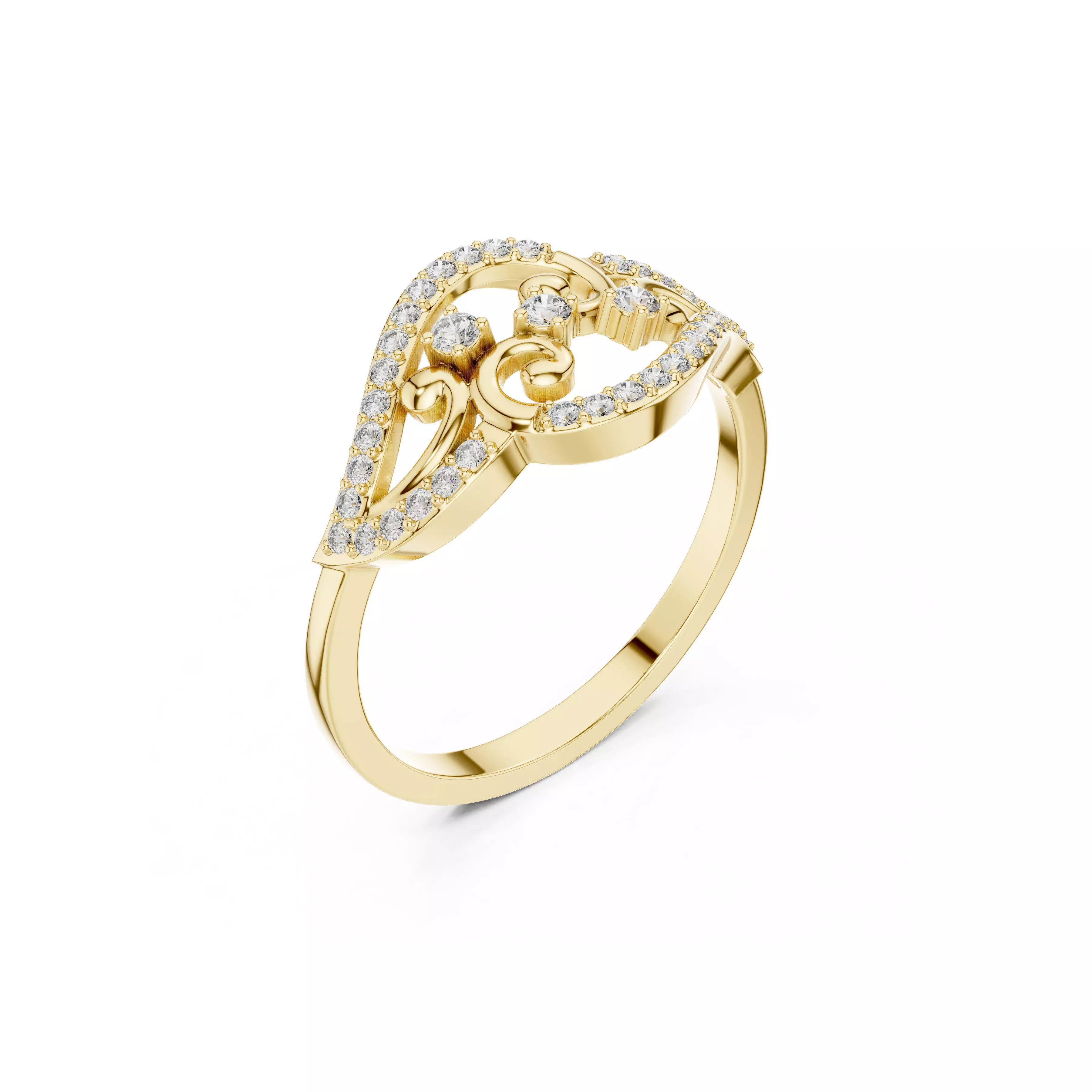 Jewelry Vintage Marquise Halo Filigree Diamond Ring CAD Rings 3D print model