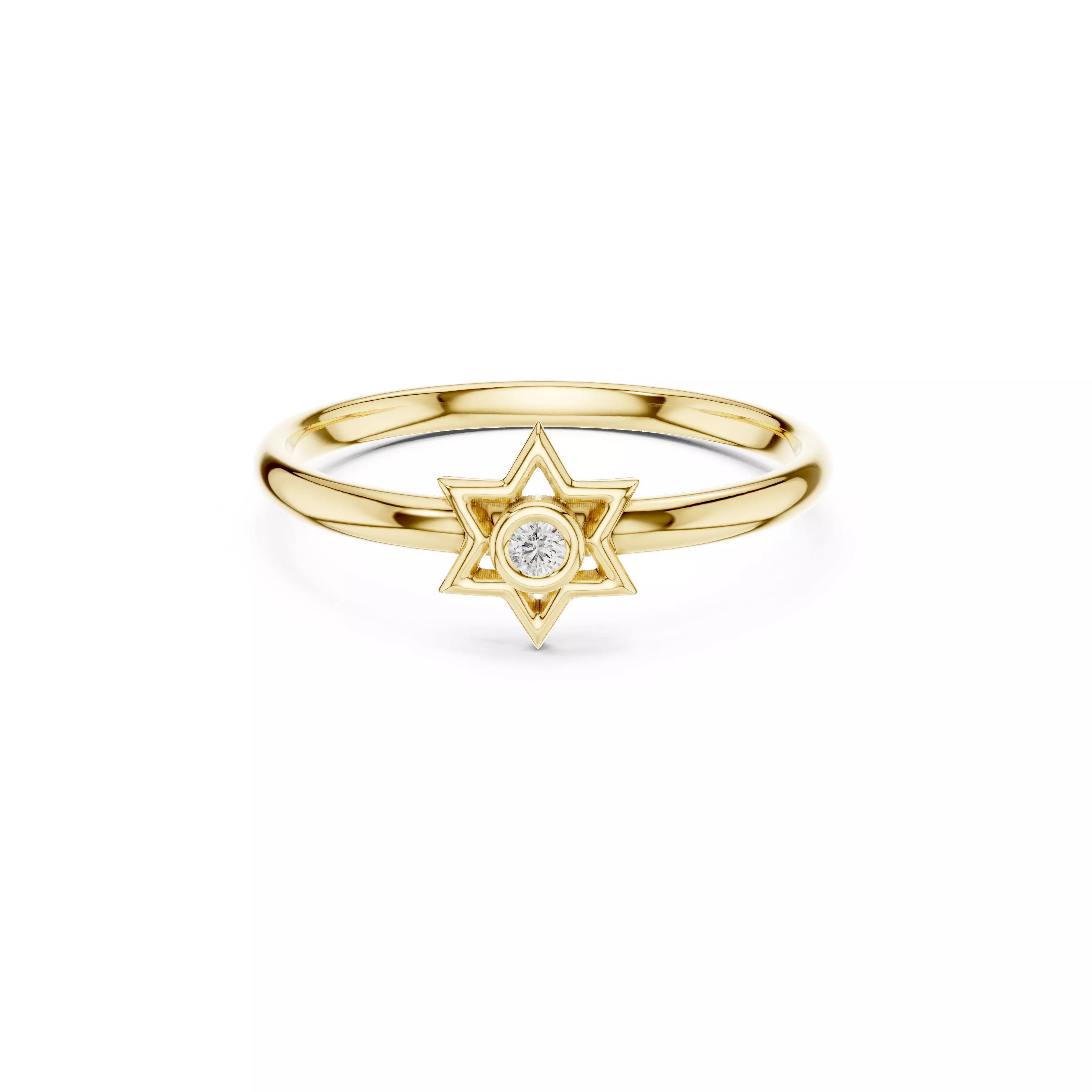 Jewelry Minimal Star Diamond Bezel Geometric Ring CAD 3D print model