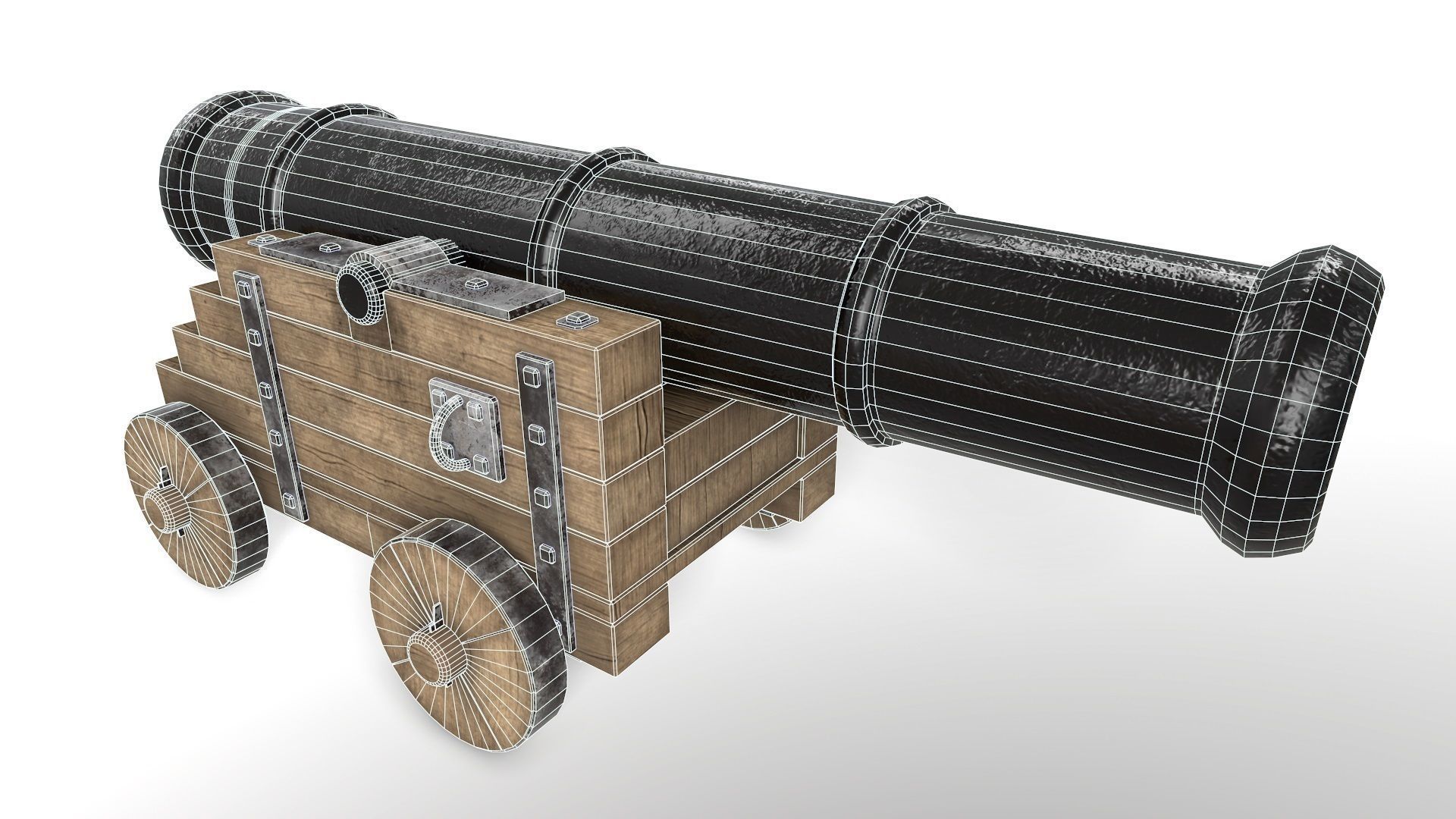 Antique Cannon - Ship Cannon - Pirate Cannon 3D model_1