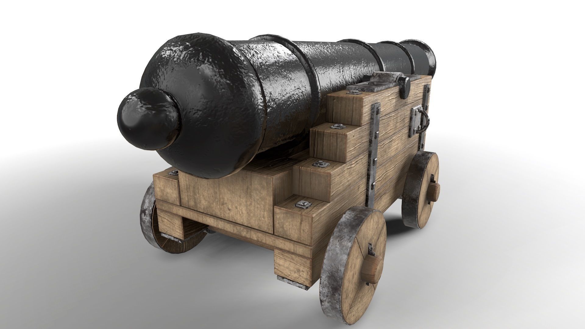 Antique Cannon - Ship Cannon - Pirate Cannon 3D model_4