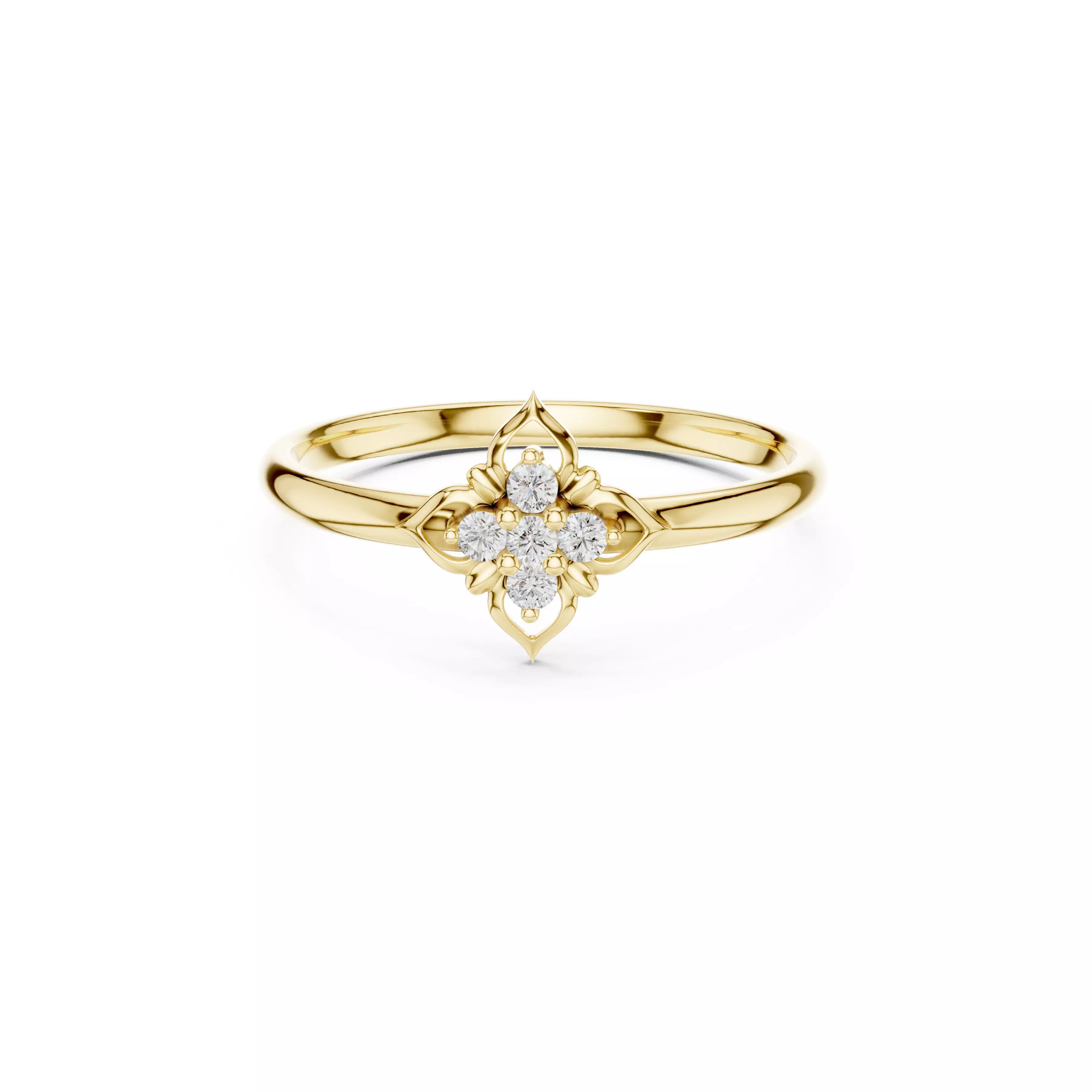 Jewelry Vintage Floral Diamond Ring Marquise Cluster Rings CAD 3D print model