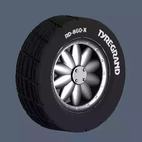 SPORTIVE WHEELS and TIRES Low-poly 3D model