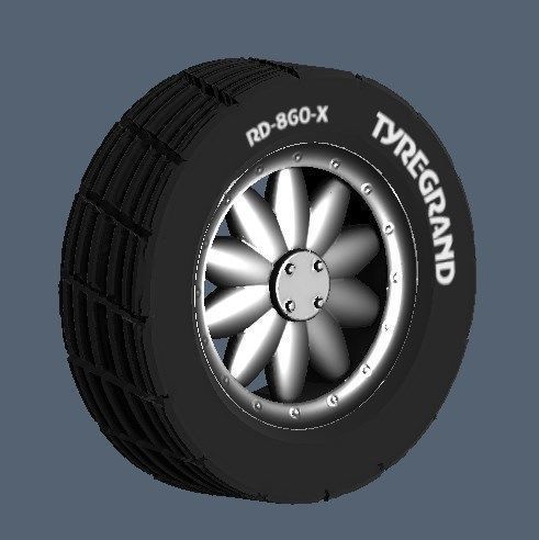 SPORTIVE WHEELS and TIRES Low-poly 3D model