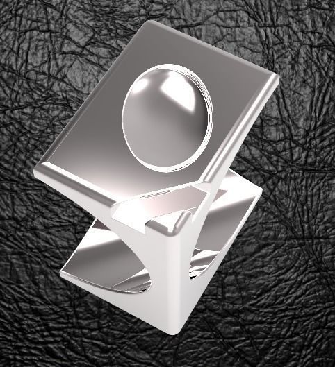Cube Ovoide Ring 3D print model_2