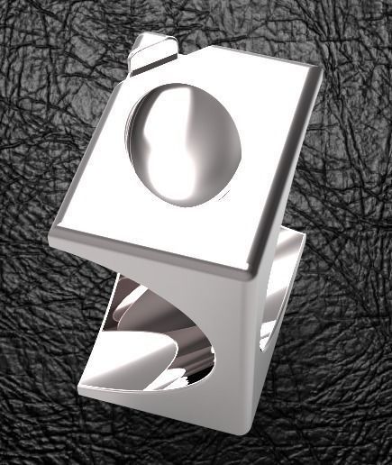 Cube Ovoide Ring 3D print model_0