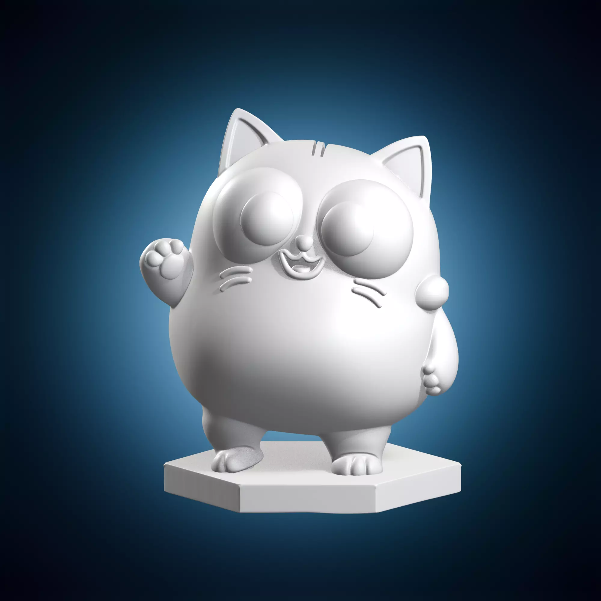 Cute Cartoon Cat Coin Bank Figure 3D print model
