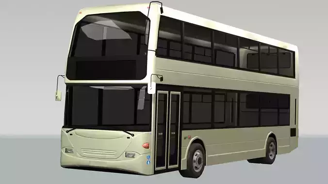 British Double Decker Bus Low Poly Game Vehicle Modern