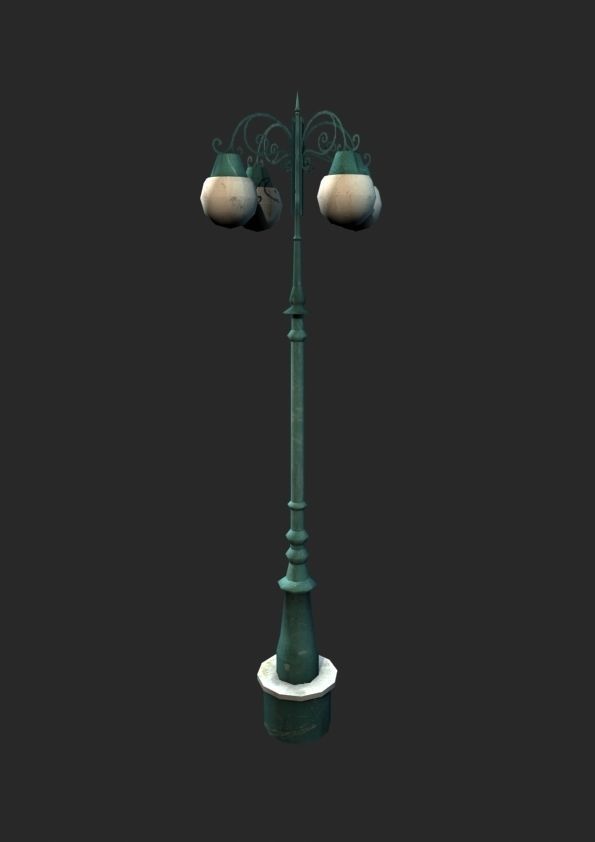 LightPole street lamp Free low-poly 3D model_2