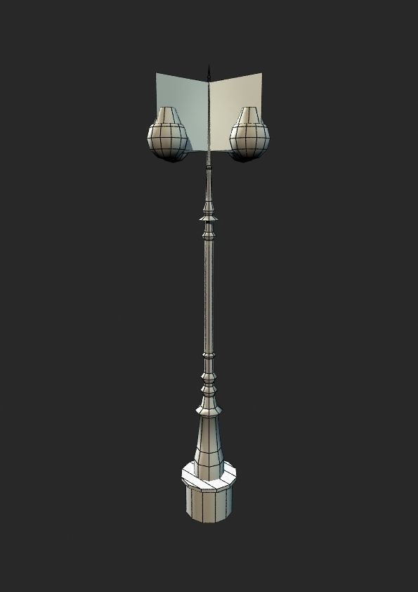 LightPole street lamp Free low-poly 3D model_1