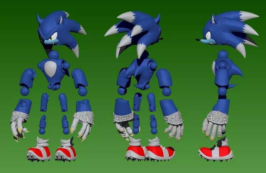 Sonic Werehog - Articulado 3D print model