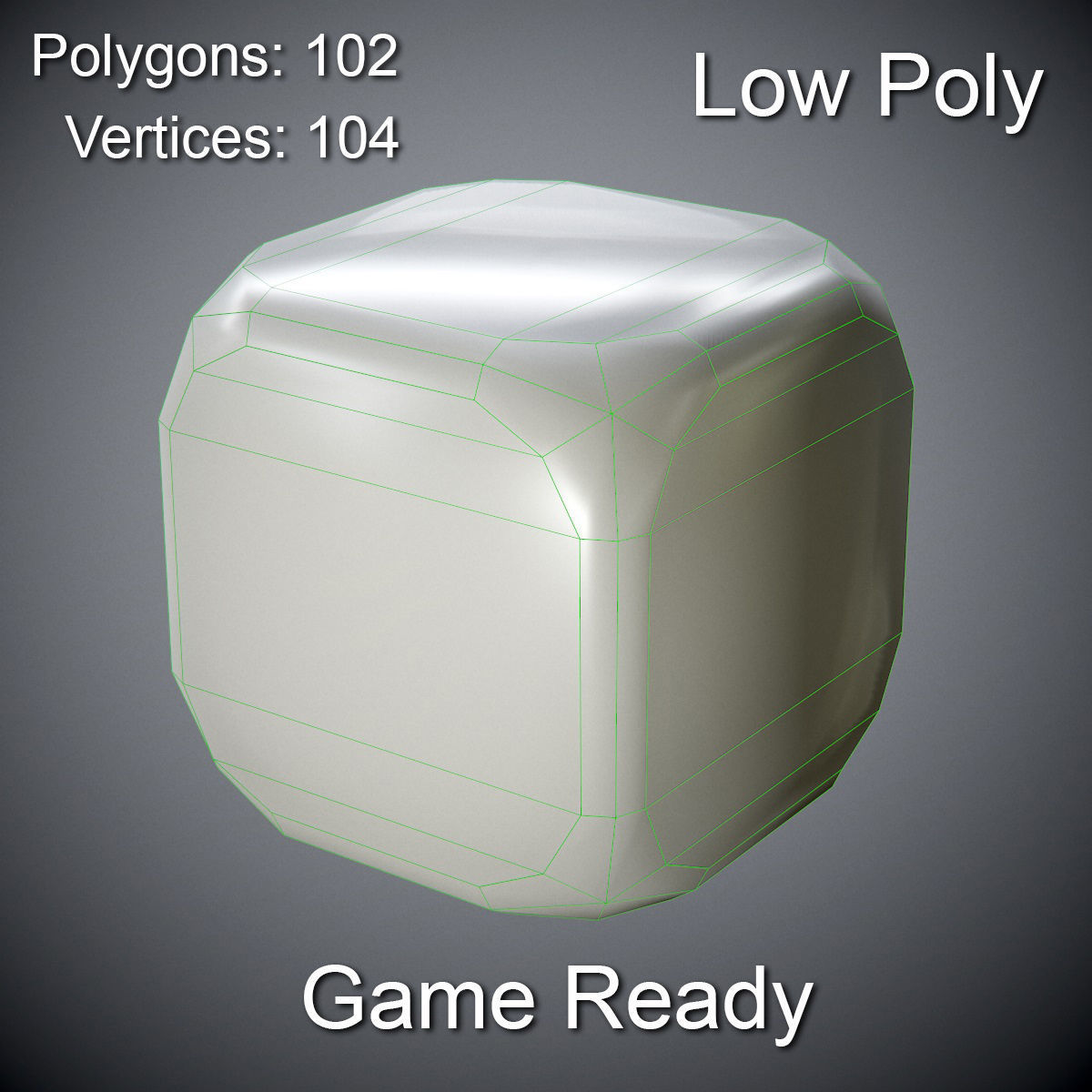 antique dice PBR Game-Ready Low-poly 3D model_2