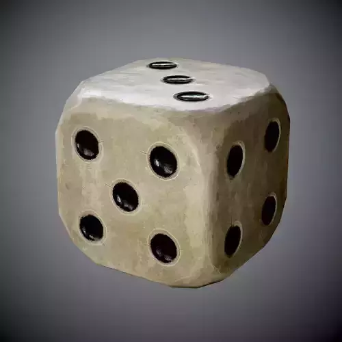 antique dice PBR Game-Ready Low-poly 3D model