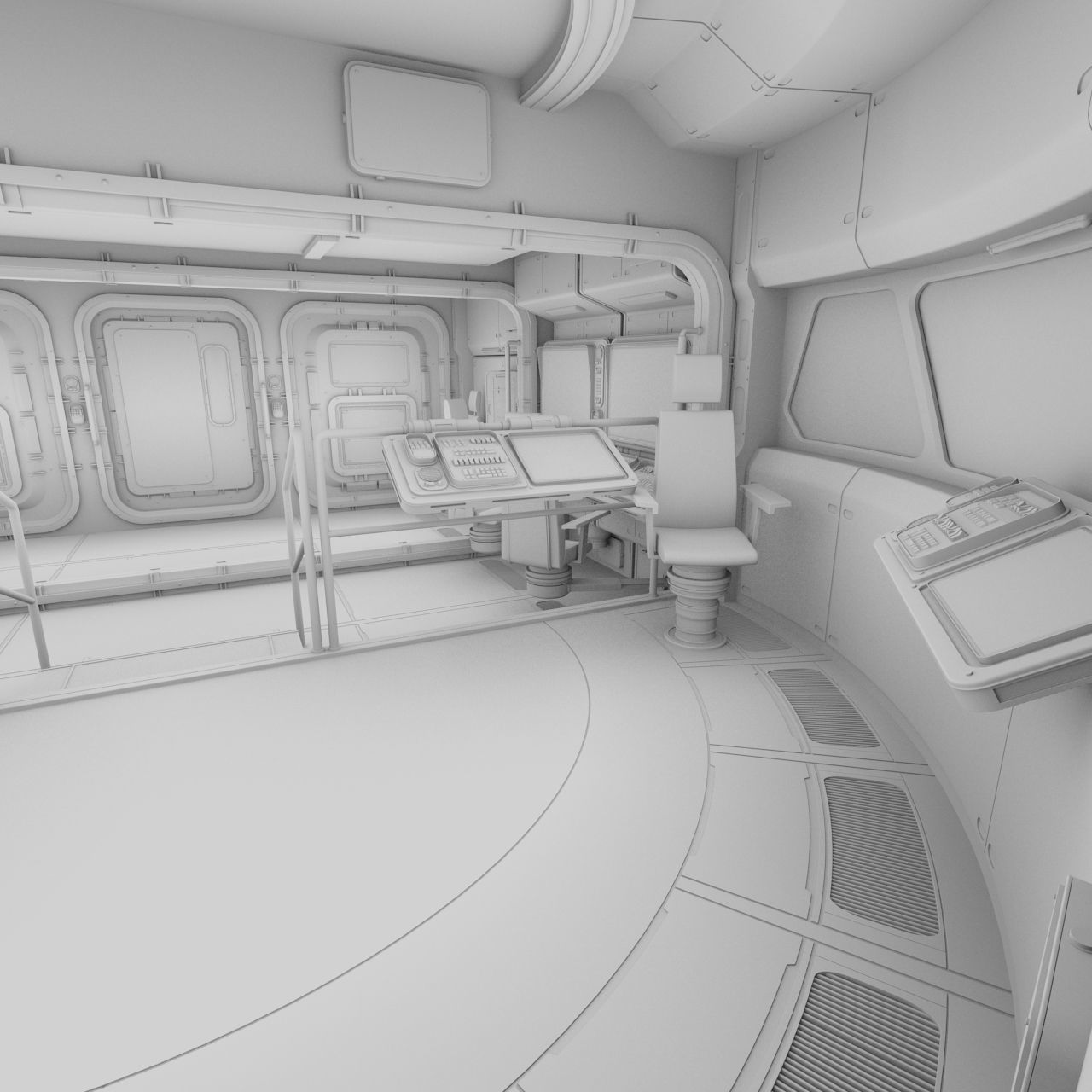 Starship Command Center PBR High Poly 2 3D model_14