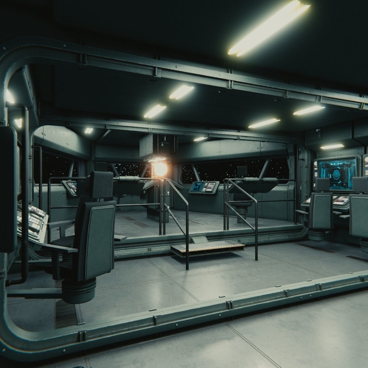 Starship Command Center PBR High Poly 2 3D model_7