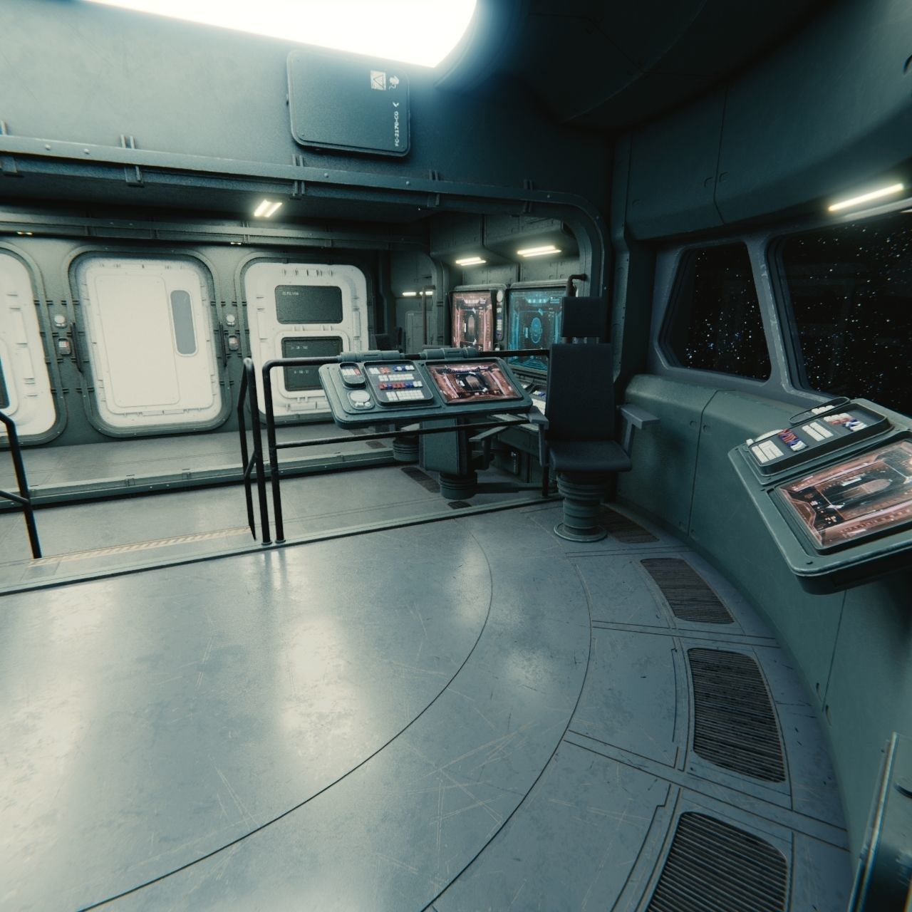 Starship Command Center PBR High Poly 2 3D model_13