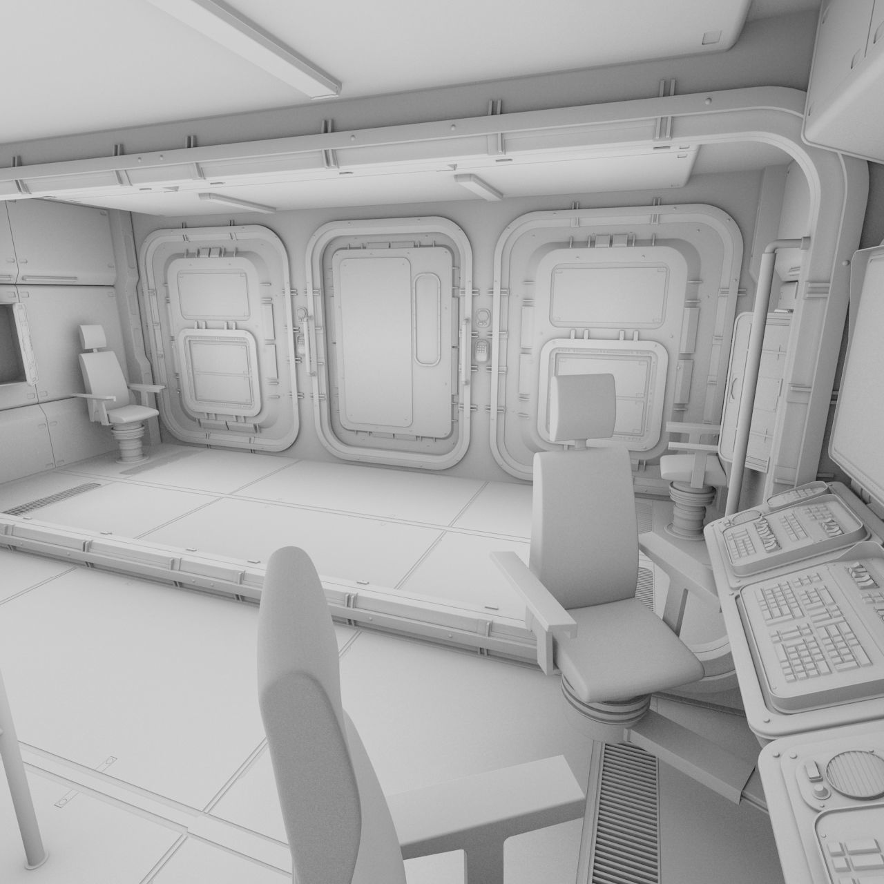 Starship Command Center PBR High Poly 2 3D model_26