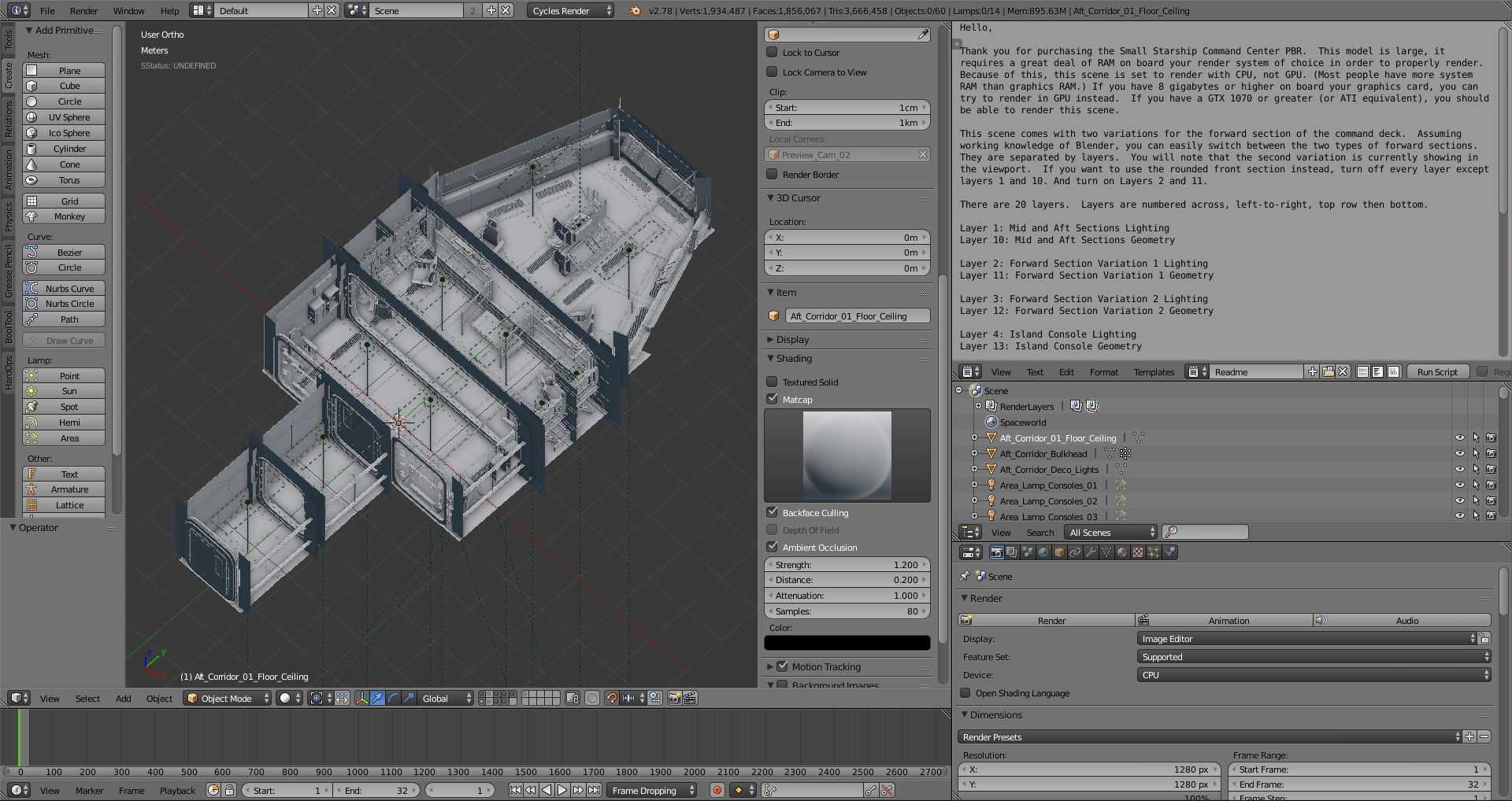 Starship Command Center PBR High Poly 2 3D model_29