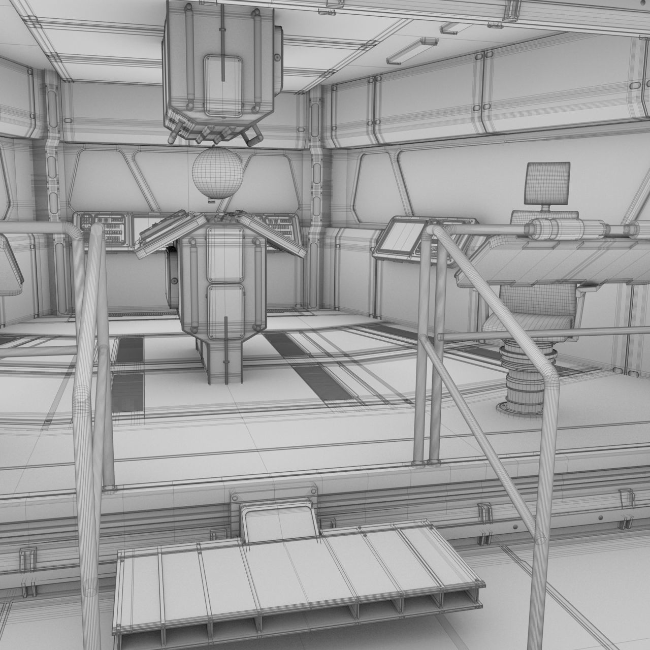 Starship Command Center PBR High Poly 2 3D model_12