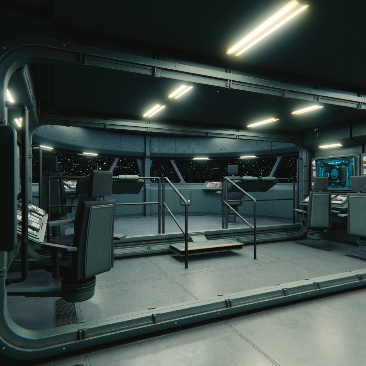 Starship Command Center PBR High Poly 2 3D model_4