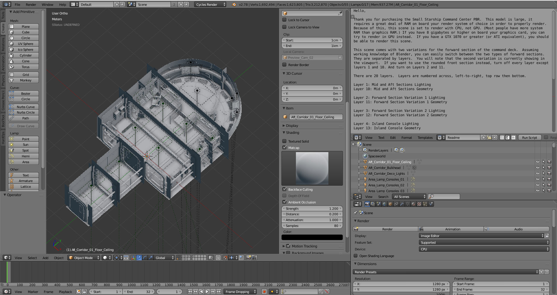 Starship Command Center PBR High Poly 2 3D model_28