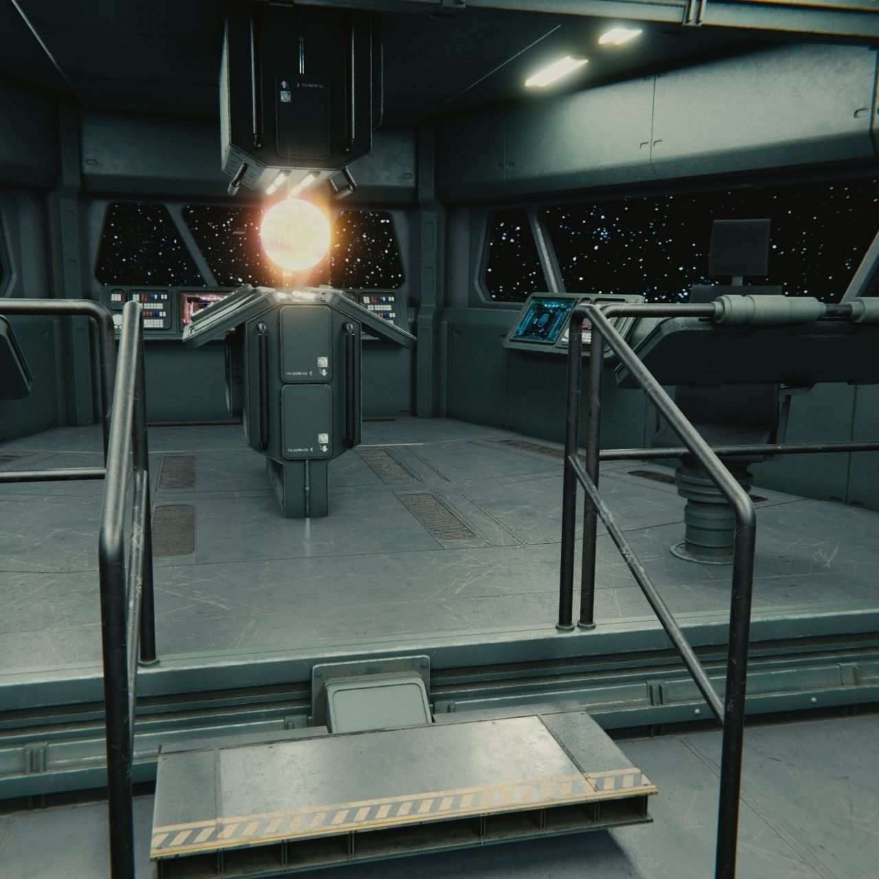 Starship Command Center PBR High Poly 2 3D model_10
