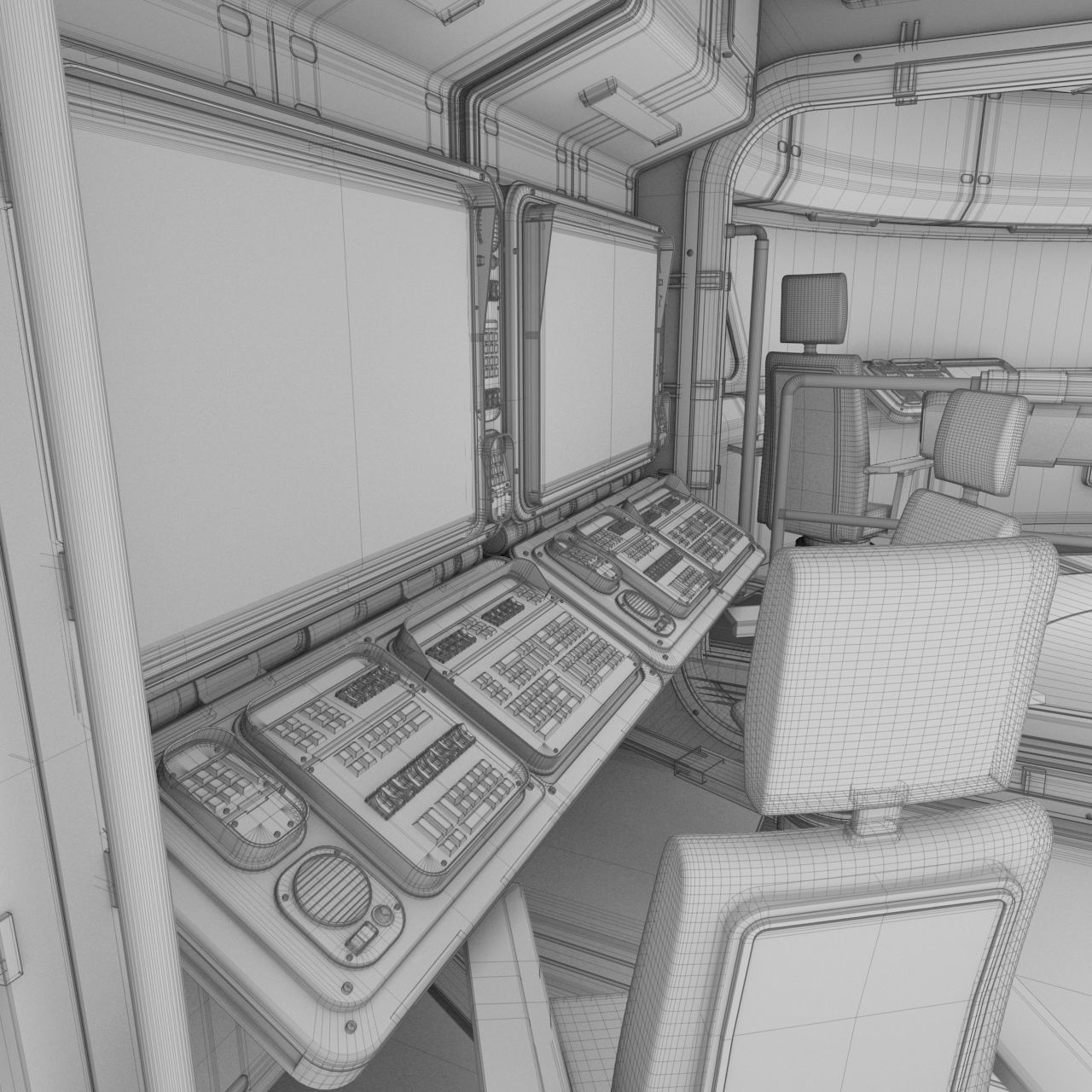 Starship Command Center PBR High Poly 2 3D model_21
