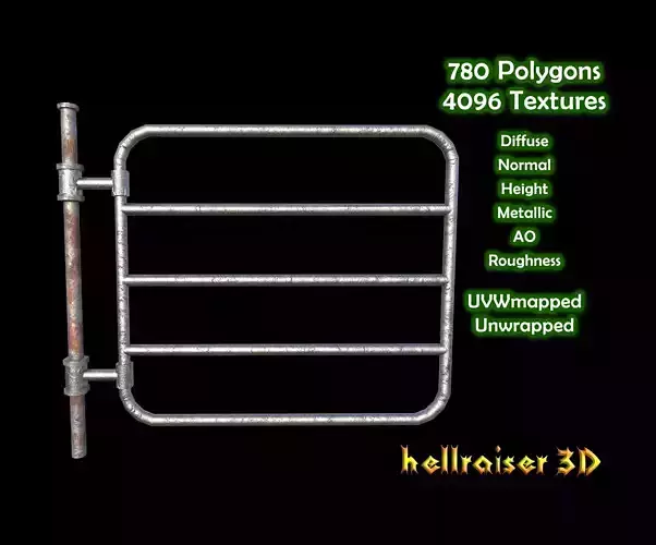 Barrier Gate - PBR - Metal Textured
