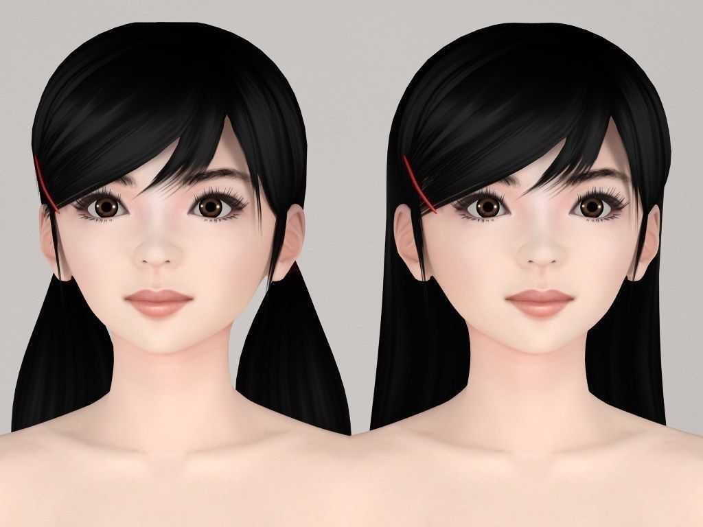  T pose nonrigged model of Manami with various outfit  3D model_1