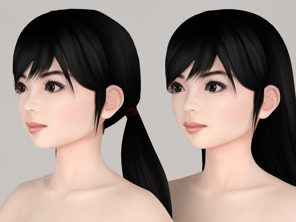 T pose rigged model of Manami with various outfit 3D model_3