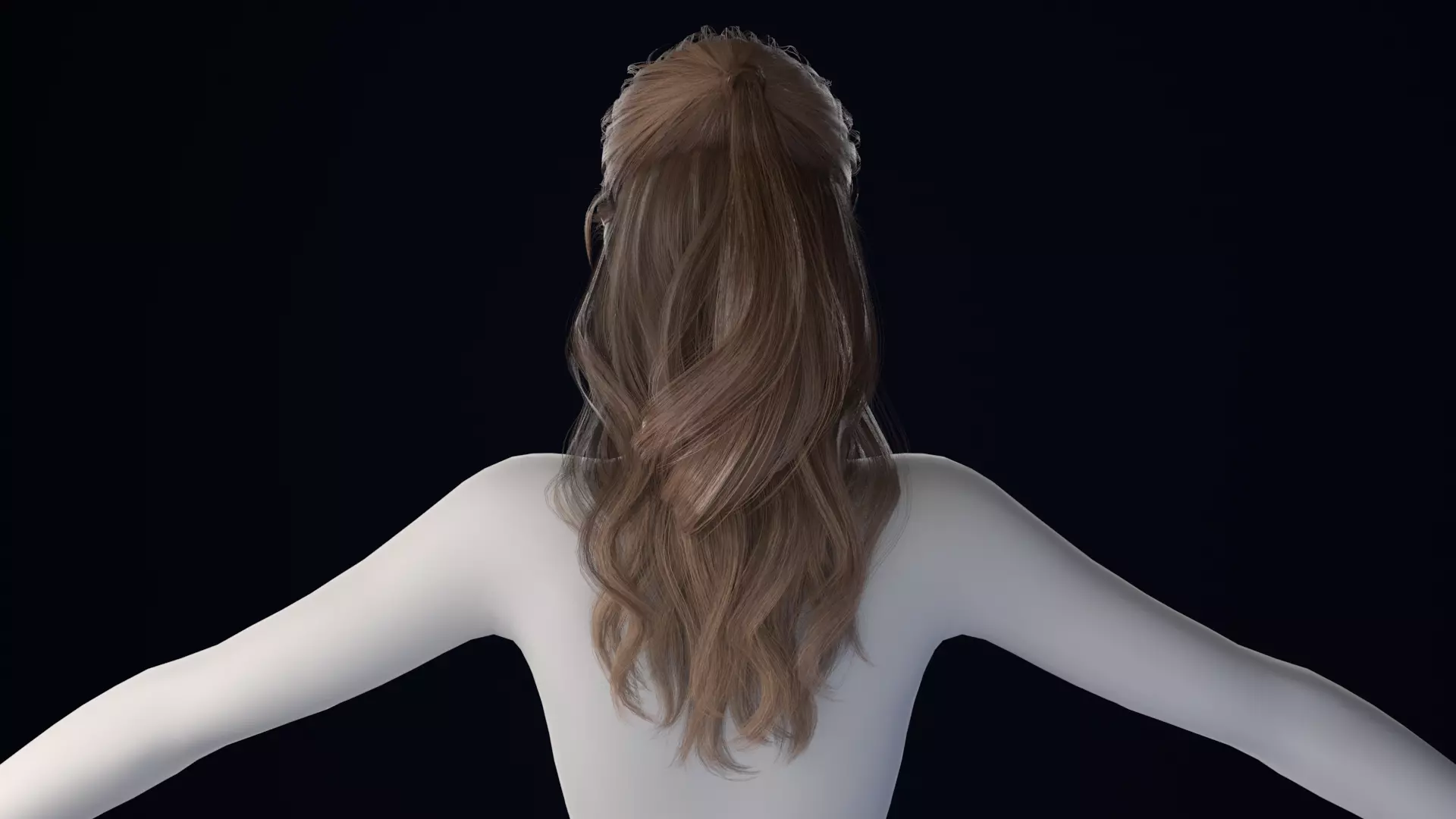 Realistic Female Hair Low-poly 3D model
