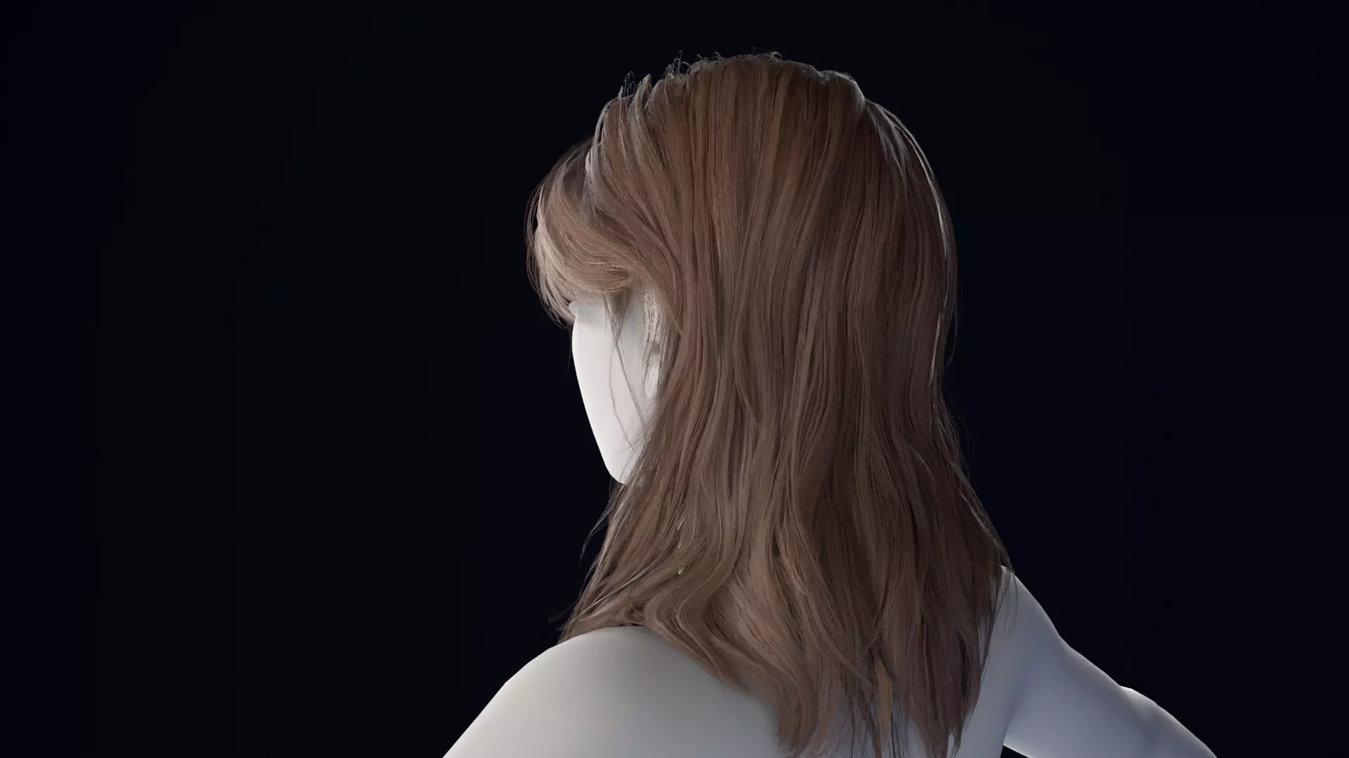 Realistic Female Hair Low-poly 3D model