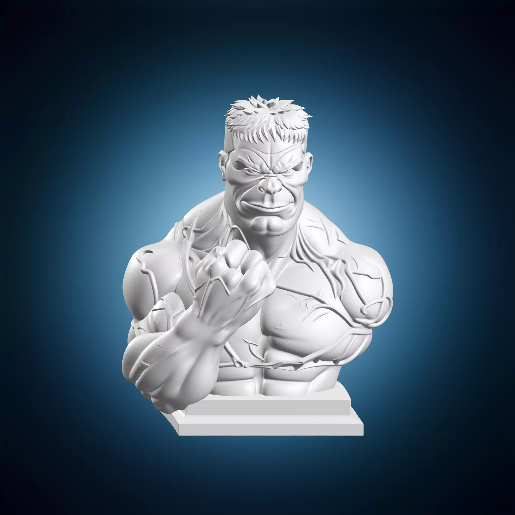 Hulk Bust Marvel Superhero Sculpture 3D print model