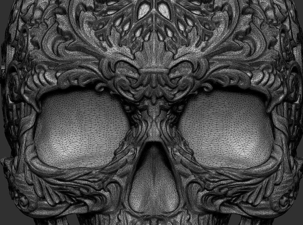Skull ornamental 3D print model_4