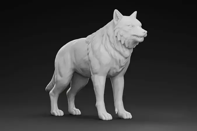 Majestic Standing Wolf