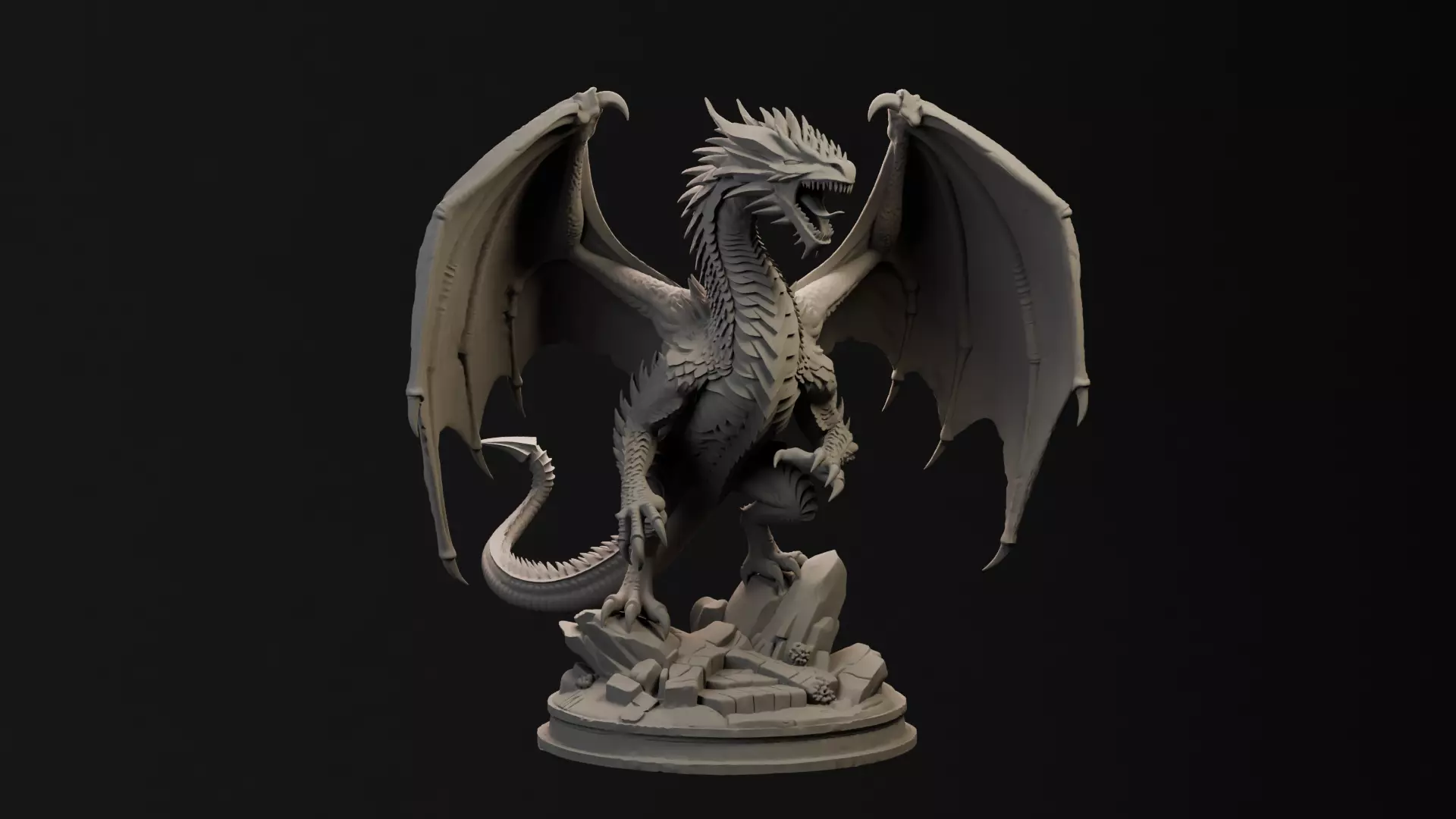 Mythical Dragon statue 3D print model