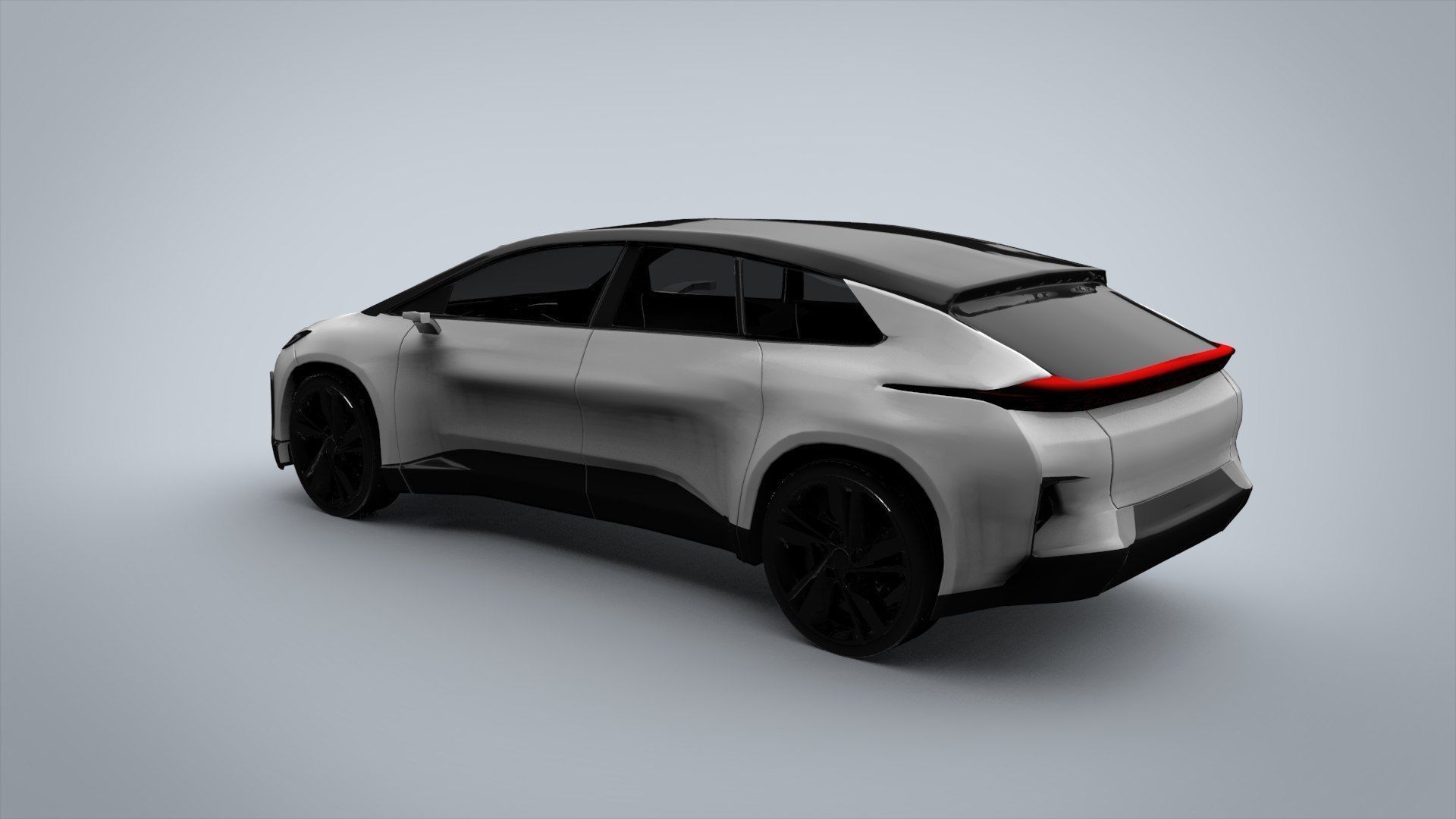 Faraday Future FF 91 Low-poly 3D model_1