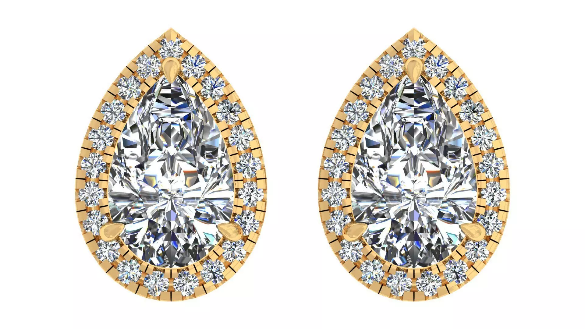 Pear Stone Earring 3D print model