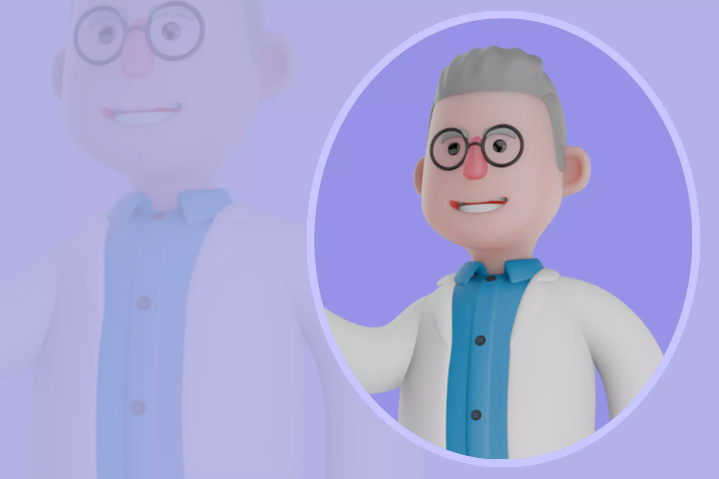 Stylized 3D Physicist Character - Cartoon Success Pose 3D model