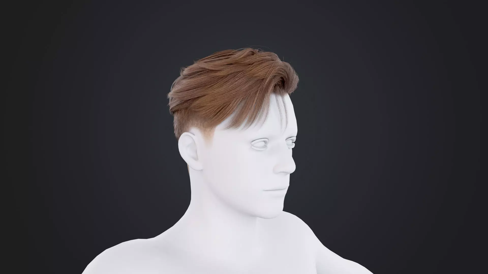 Realistic Male Hair Low-poly 3D model