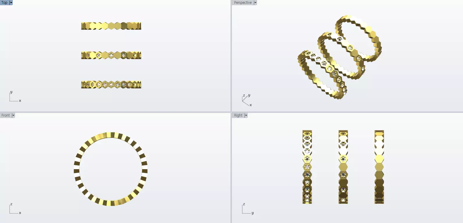 chaumet mini 3 design Ring 3D print model