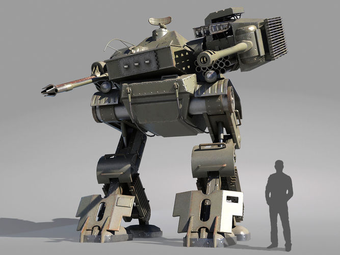 Mech-Tank robot Low-poly 3D model