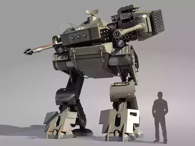 Mech-Tank robot Low-poly 3D model
