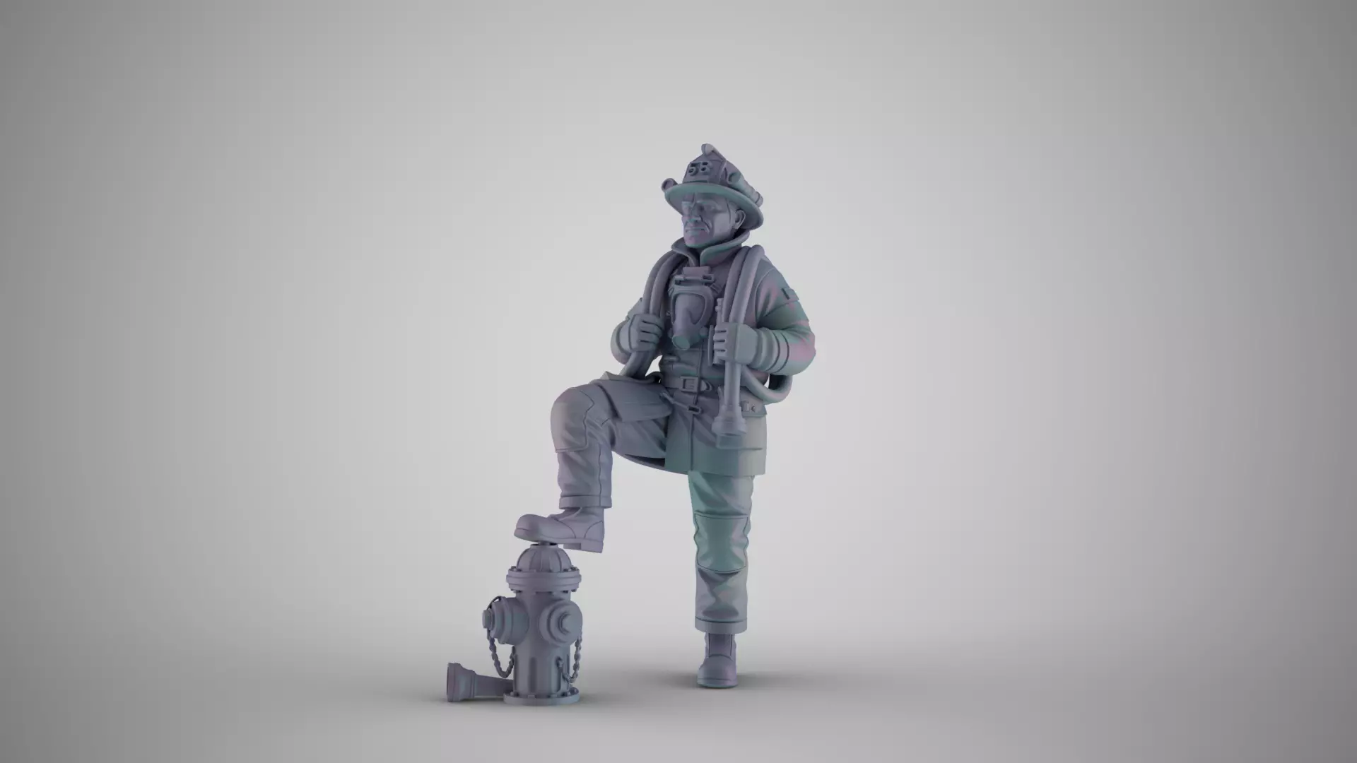 Firefighter Warrior 3D print model