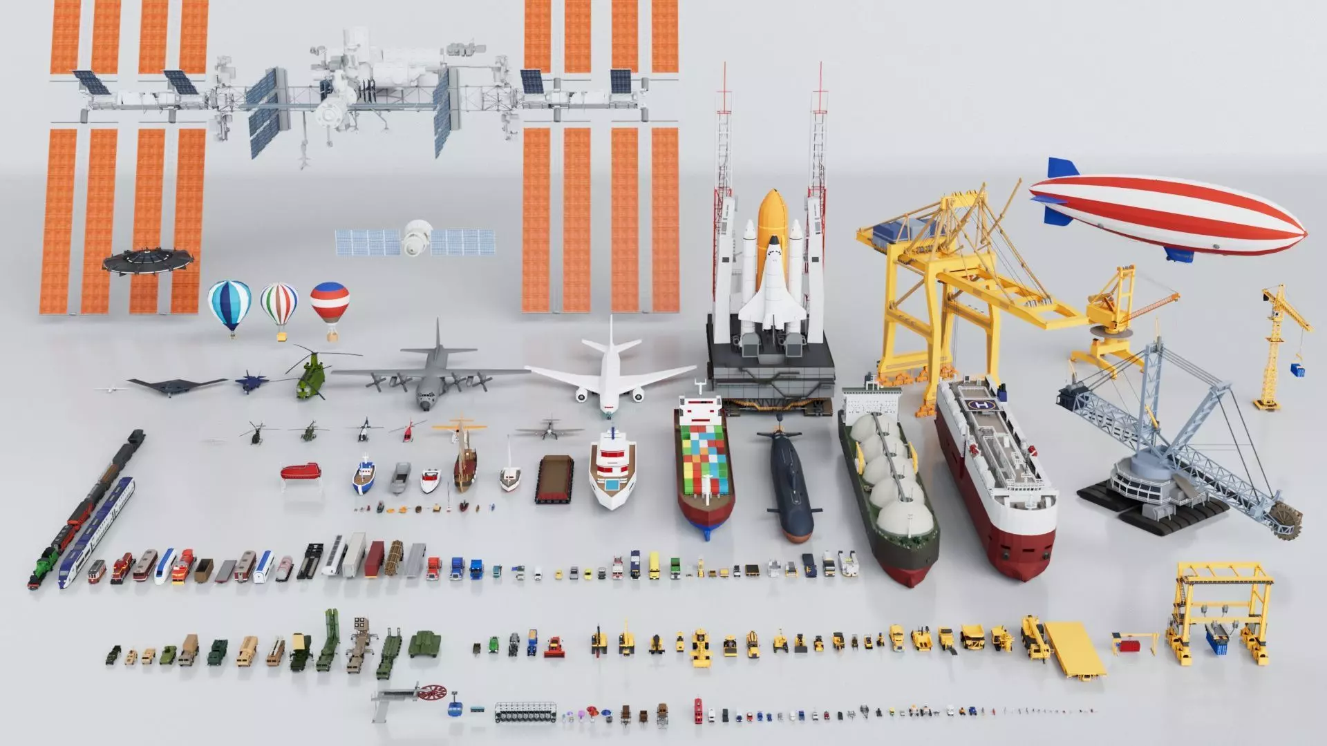 200 Vehicles Ultimate Mega Pack Collection - Game Ready Low-poly 3D model