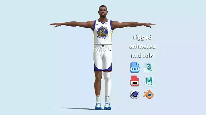 T-Pose Rigged De Anthony Melton Golden State Warriors NBA